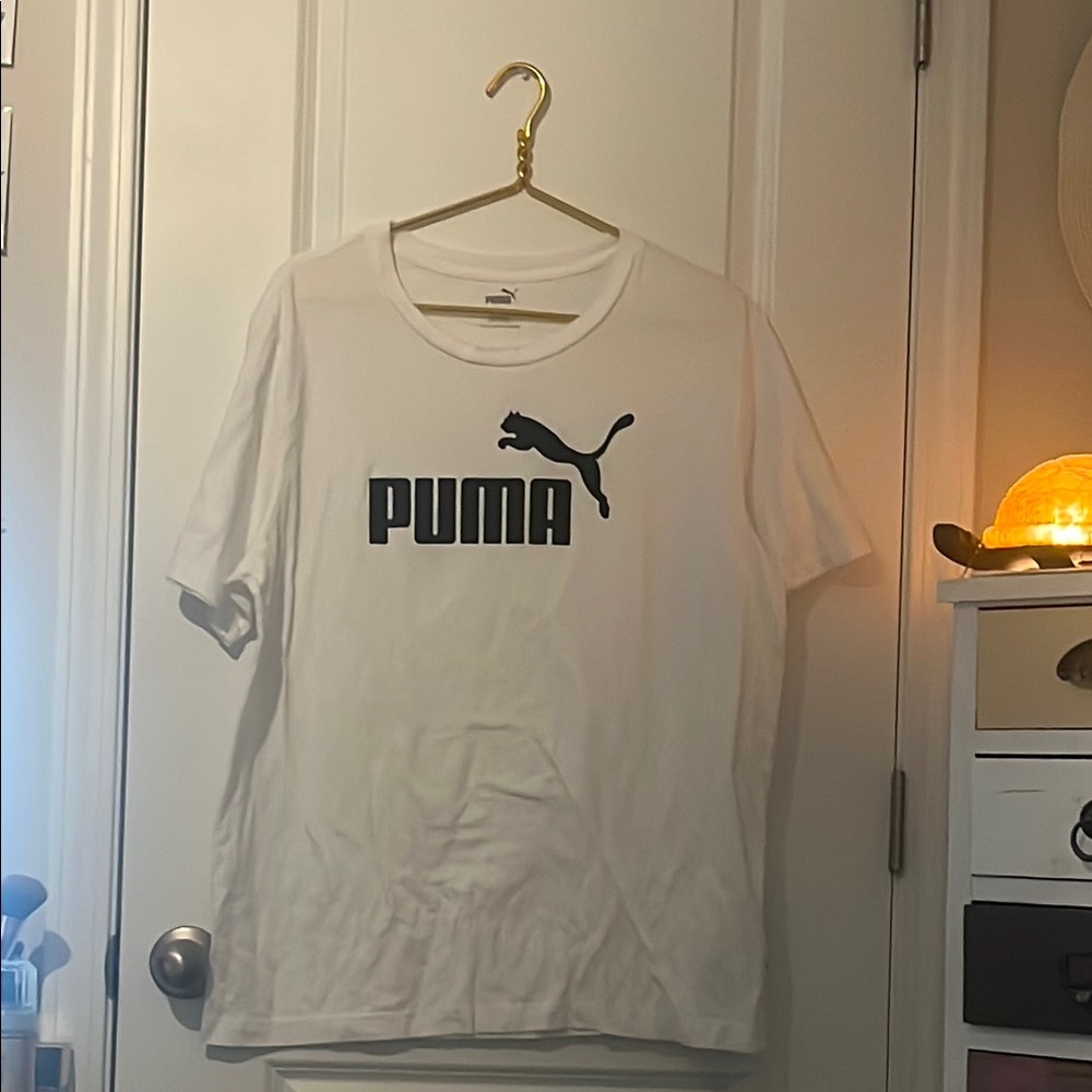 Puma White and Black Short Sleeve Tee